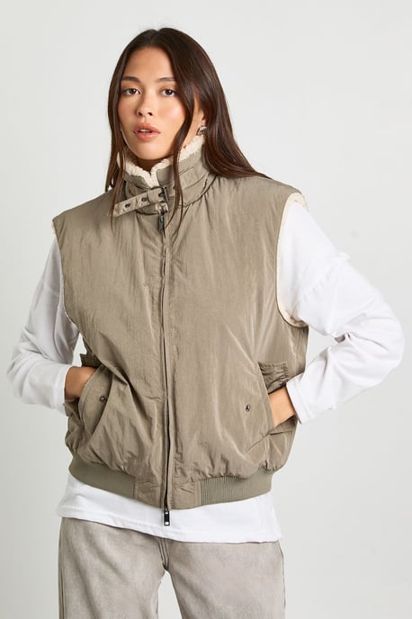 Faux Fur Lined Gilet - Image 1