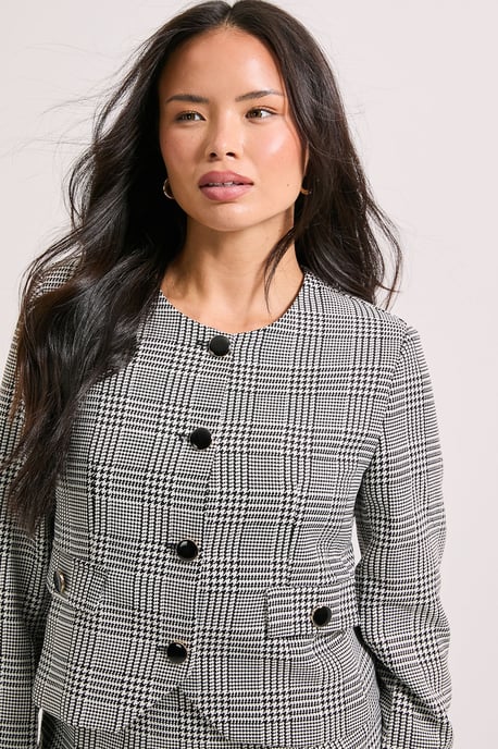 Button Detail Cropped Jacket - Image 4