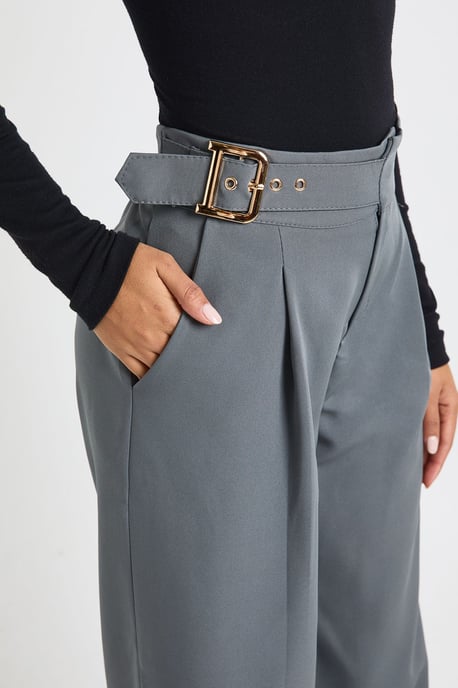 Tall Low Rise Belted Straight Leg Trousers - Image 4