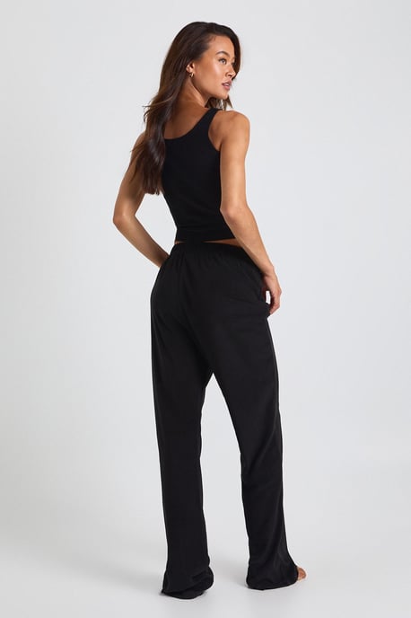 Tall Velour Fleece Cami Top & Wide Leg Trousers Lounge Set - Image 2