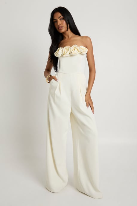 Rose Trim Wide Leg Jumpsuit - Image 1