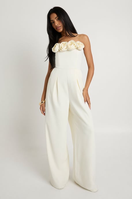 Rose Trim Wide Leg Jumpsuit - Image 3