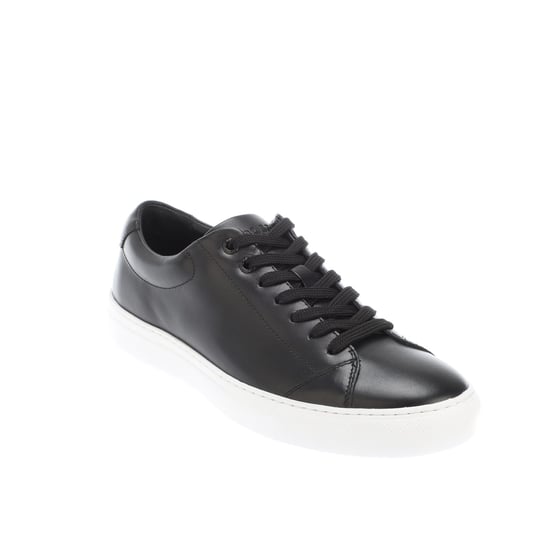 Men's Boss Enlight Leather Trainers in Black - Image 2