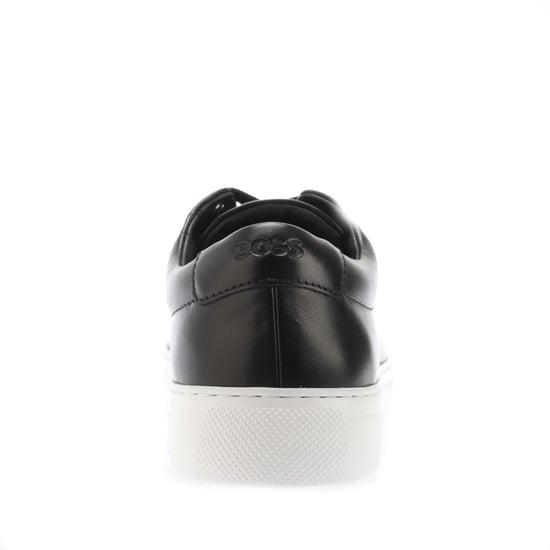 Men's Boss Enlight Leather Trainers in Black - Image 5