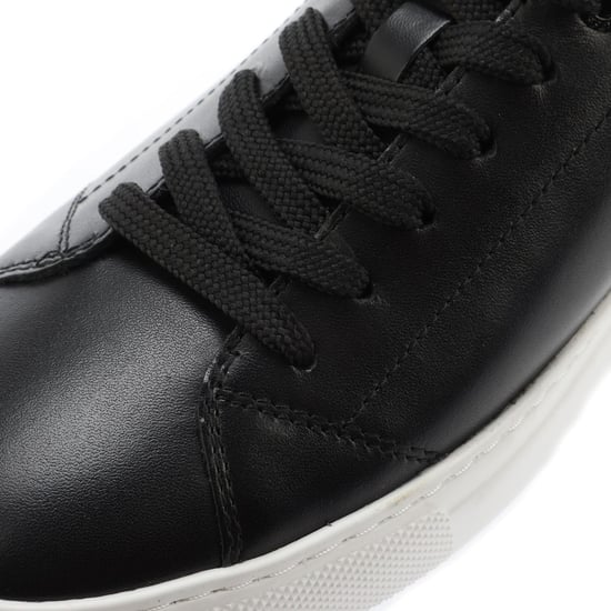 Men's Boss Enlight Leather Trainers in Black - Image 6