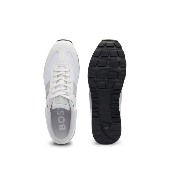 Men's Boss Parkour Mixed Material Trainers in White - Image 4