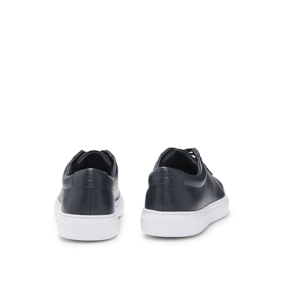 Men's Boss Enlight Leather Trainers in Dark Blue - Image 3