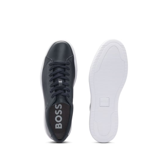 Men's Boss Enlight Leather Trainers in Dark Blue - Image 4