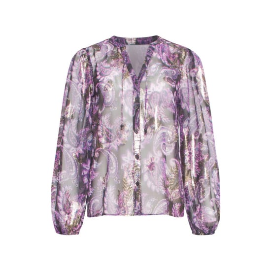 Smashed Lemon 24801 paarse paisley blouse met en jacquard | - Image 6