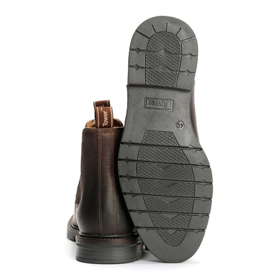 Tower London Harbour Leather Men's Dark Brown Chelsea Boots - Image 4