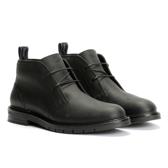 Tower London Armour Chukka Lace Up Leather Men's Black Boots - Image 1