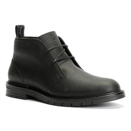 Tower London Armour Chukka Lace Up Leather Men's Black Boots - Image 2