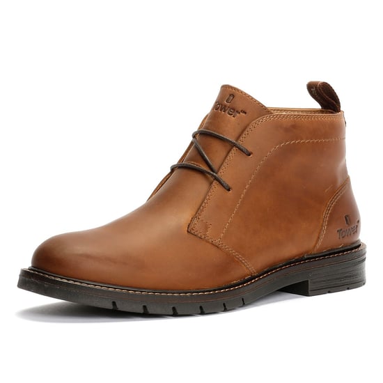 Tower London Armour Chukka Lace Up Leather Men's Brown Boots - Image 3