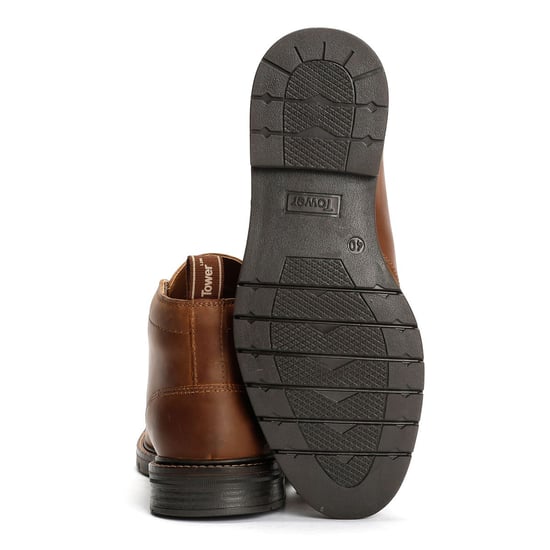 Tower London Armour Chukka Lace Up Leather Men's Brown Boots - Image 4