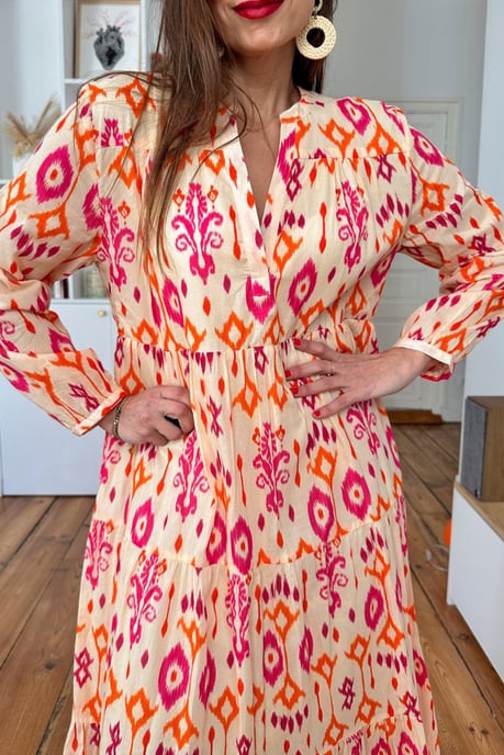 Tiered Ikat Maxi Dress - Image 1