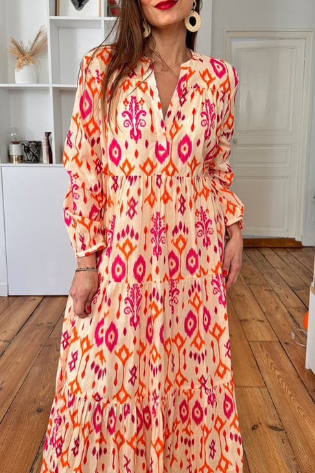 Tiered Ikat Maxi Dress - Image 4