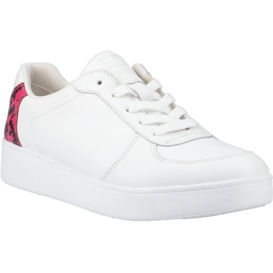 Fitflop Rally Snakeprint-Backtab Leather Women's Urban White/Wild Raspberry Trainers - Image 1