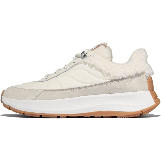Fitflop F-Mode Flow Suède Dames Crème Mix Sneakers - Image 4