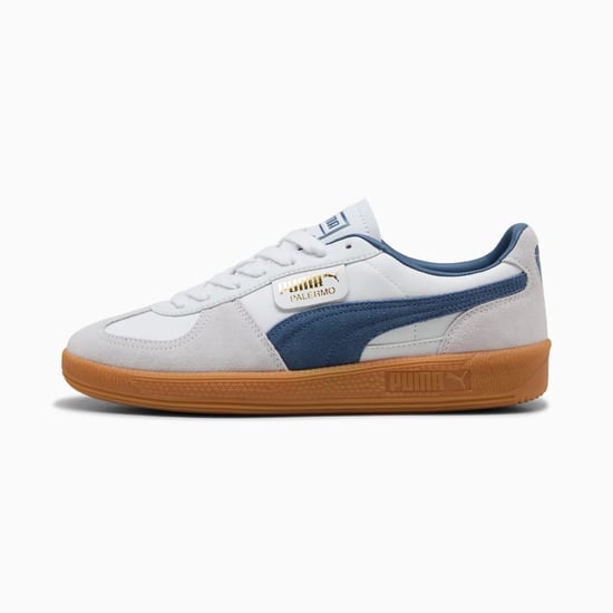 Puma Palermo Leather Men's White/Blue Trainers - Image 2