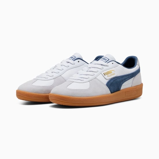 Puma Palermo Leather Men's White/Blue Trainers - Image 4