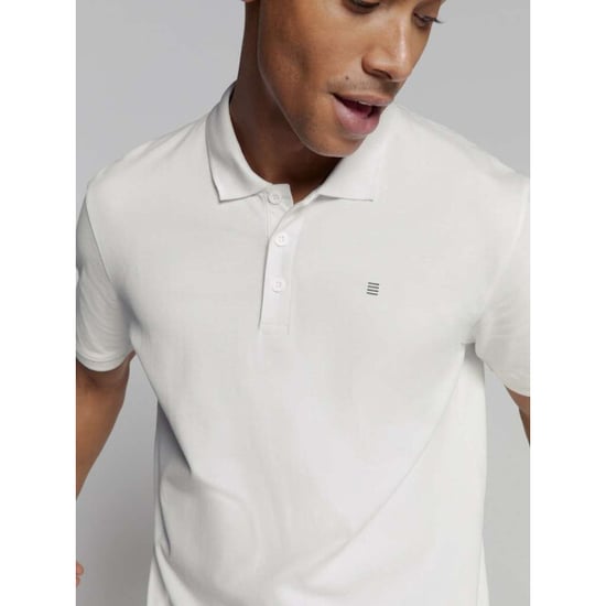 No Excess Polo pique solid stretch white - Image 3