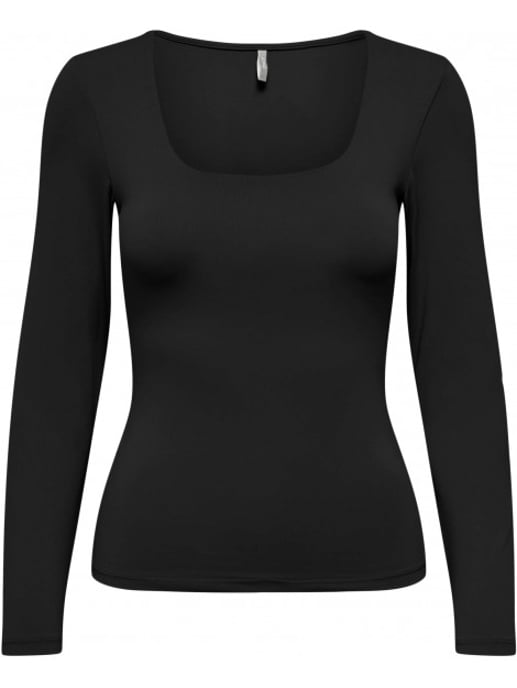 Only Onlea l/s 2-way deep neck top jrs noos black - Image 2