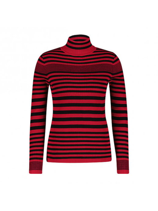 Red Button Top srb4068 roll neck black/red - Image 1