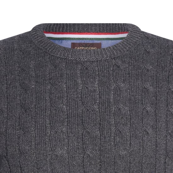 Cappuccino Italia Tröjor Kabel Pullover Antracitgrå - Image 2