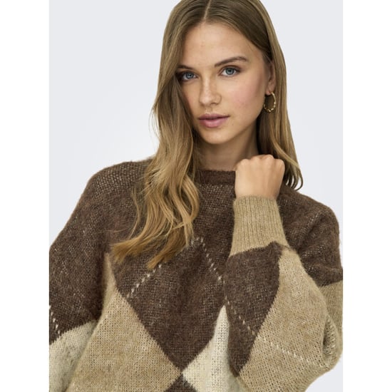 Only onlnoeme life ls jq o-neck knt 15353226 chestnut - Image 4