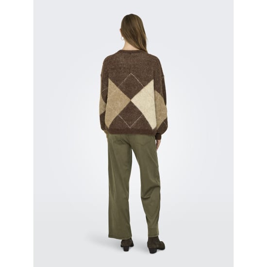 Only onlnoeme life ls jq o-neck knt 15353226 chestnut - Image 5