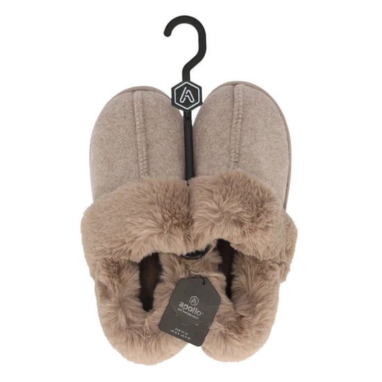 Apollo Dames instap pantoffel vilt taupe - Image 2