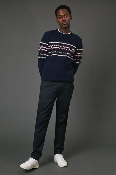 Navy Cable Christmas Jumper - Image 2