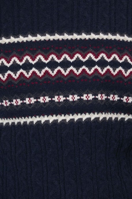 Navy Cable Christmas Jumper - Image 5