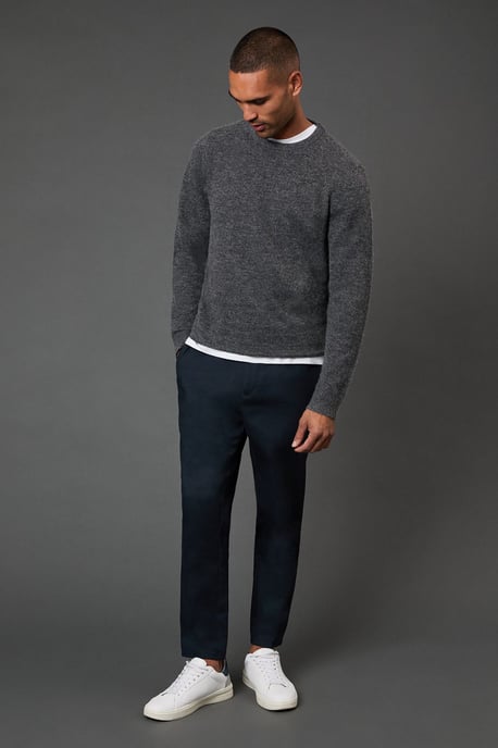 Charcoal Soft Crew Neck Jumper - Image 3