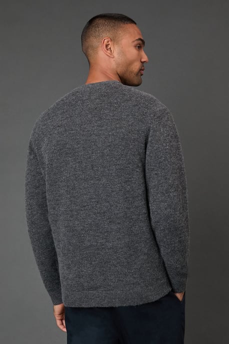 Charcoal Soft Crew Neck Jumper - Image 4