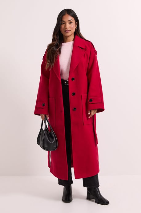 Petite Belted Longline Coat - Image 1