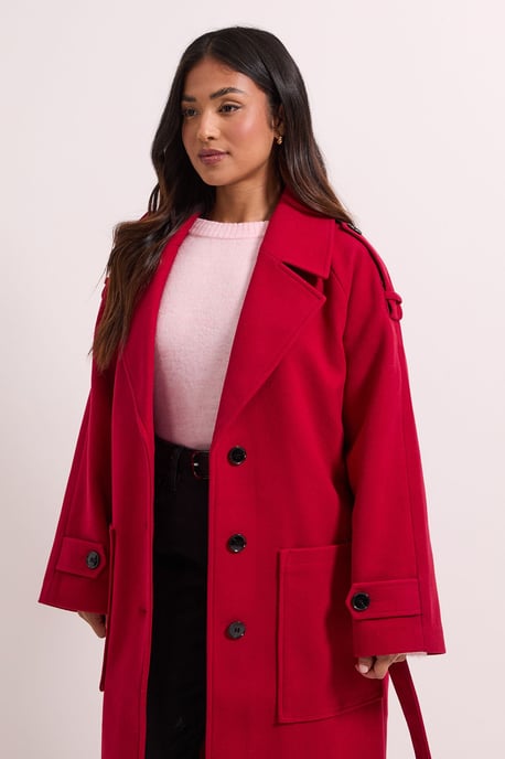 Petite Belted Longline Coat - Image 2