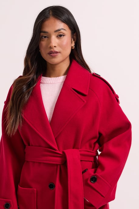 Petite Belted Longline Coat - Image 3