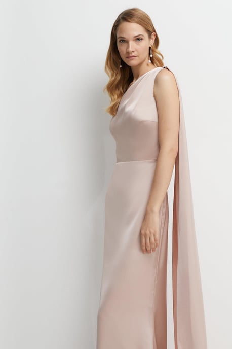 Coast Honoured Drape One Shoulder Satin Maxi Bridesmaid Dress - Image 2
