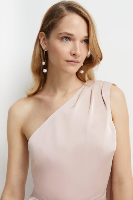 Coast Honoured Drape One Shoulder Satin Maxi Bridesmaid Dress - Image 3