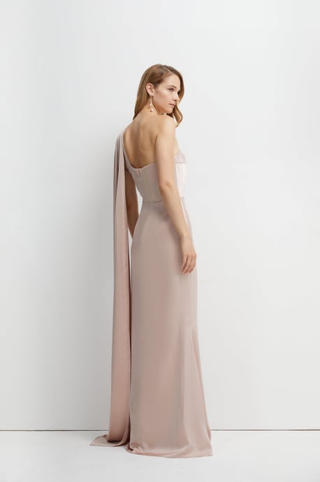 Coast Honoured Drape One Shoulder Satin Maxi Bridesmaid Dress - Image 4