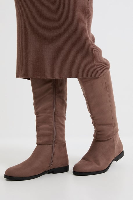 Wide Fit Karla Knee High Flat Boots - Image 2