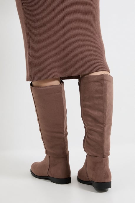 Wide Fit Karla Knee High Flat Boots - Image 3