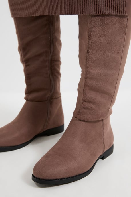 Wide Fit Karla Knee High Flat Boots - Image 4