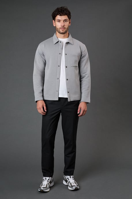 Light Grey Jersey Overshirt - Image 2
