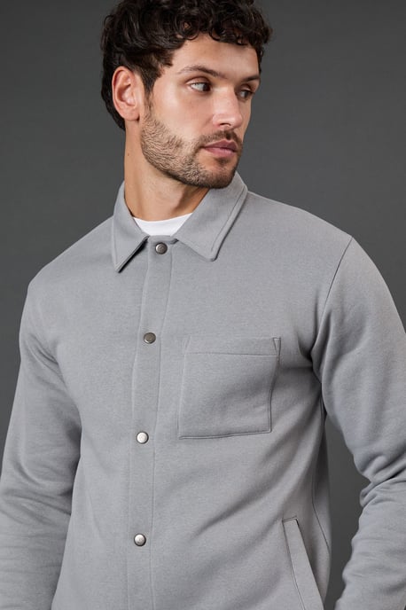 Light Grey Jersey Overshirt - Image 4