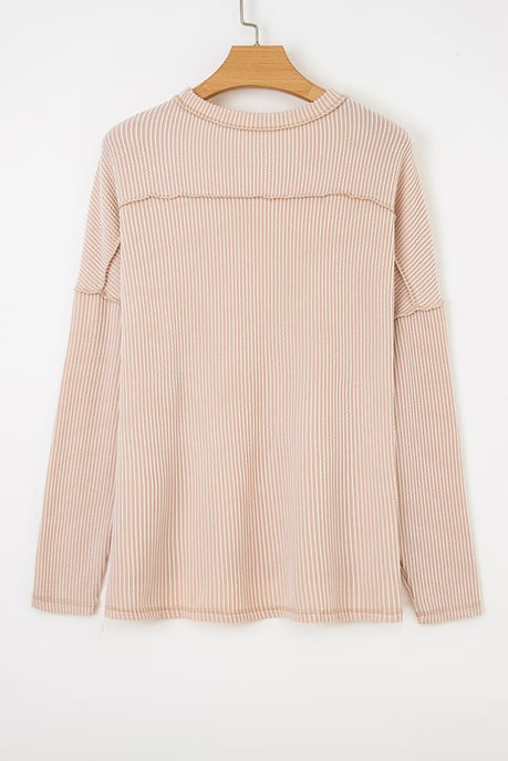 Textured Knit Long Sleeve Top - Image 3