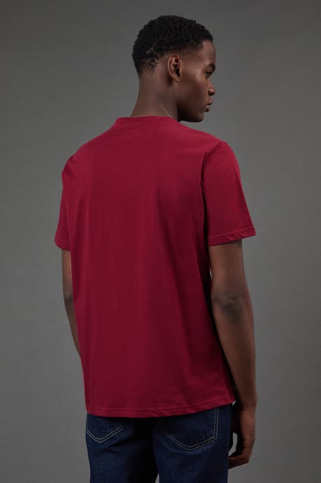 Red Plain Crew Neck T-Shirt - Image 3