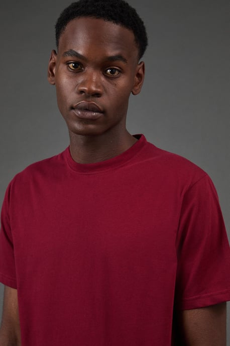 Red Plain Crew Neck T-Shirt - Image 4