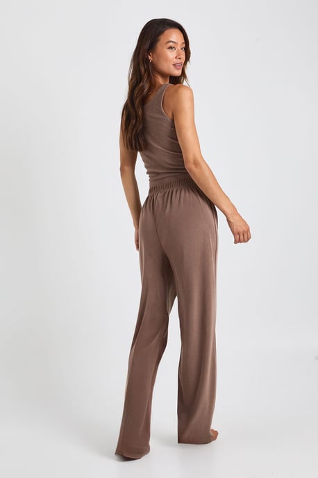 Tall Velour Cami and Wide Leg Trouser Lounge Set - Image 3